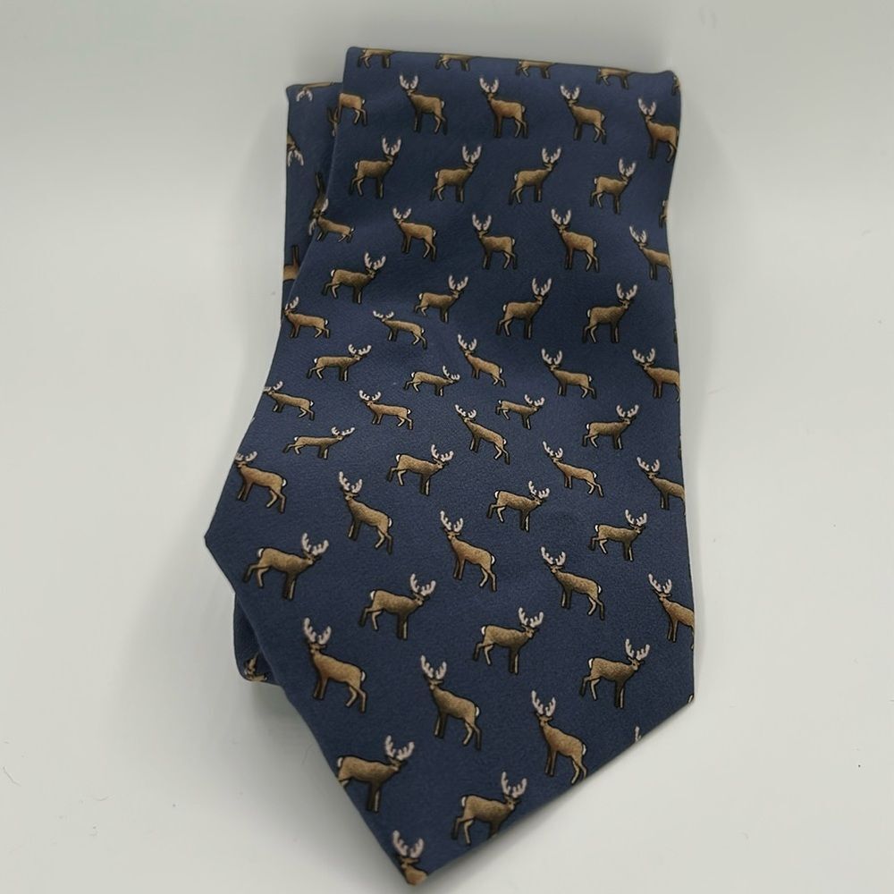 Ties to Nature Reindeer 100% silk handmade tie